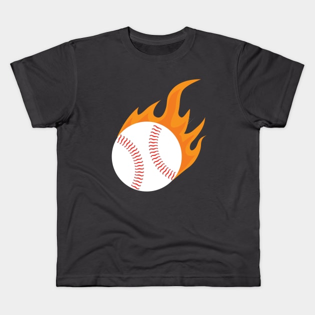 Softball On Fire Baseball Fans Softball Jargon Home Run Kids T-Shirt by rjstyle7